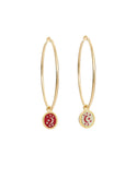 Moon & Stars Enamel Hoops