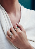 Theodora Double Aqua Tear Ring