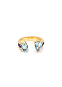 Theodora Double Aqua Tear Ring