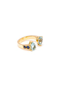 Theodora Double Aqua Tear Ring